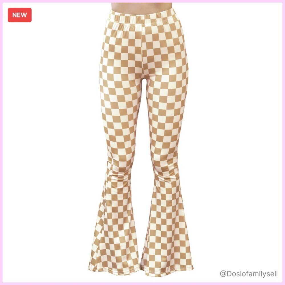 High Waist Stretch Flare Yoga Pants Boho Retro Lounge Comfy Bell Bottom